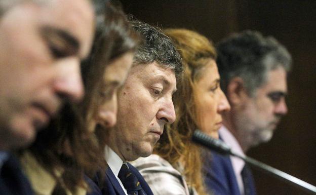 Los ediles de USE Bierzo, durante el pleno./César Sánchez