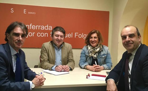 Imagen de la reunión entre USE y BierzoPyme./