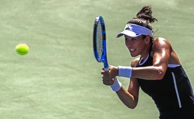 Garbiñe Muguruza, durante un partido en Cincinnati.