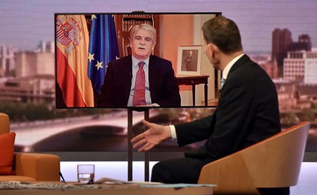 Dastis, durante la entrevista en la BBC./