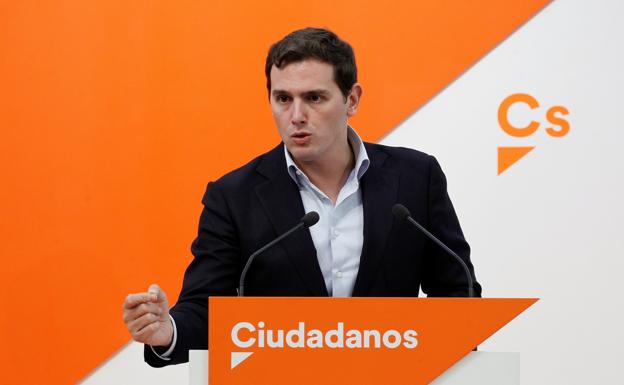 Albert Rivera, en la sede de Ciudadanos en Madrid. /Efe