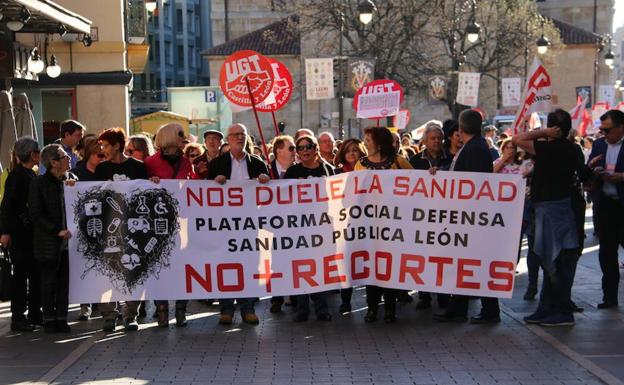Manifestación en defensa de la sanidad pública./