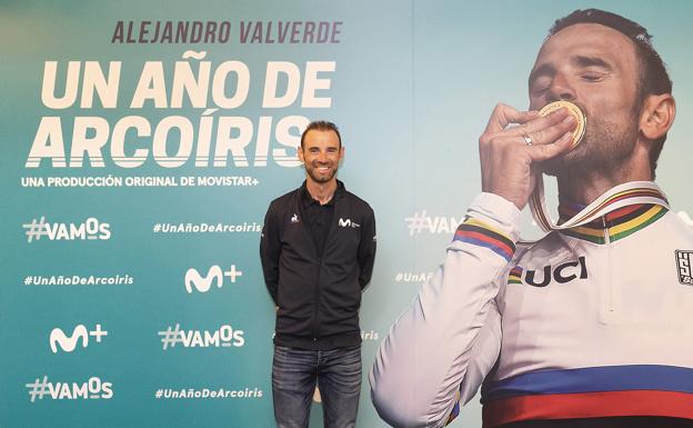 Alejandro Valverde, en la presentación del documental. /MOVISTAR