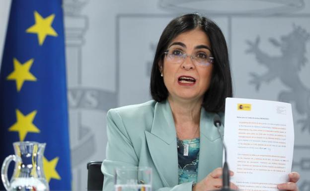 La ministra de Sanidad, Carolina Darias, durante la rueda de prensa /EFE