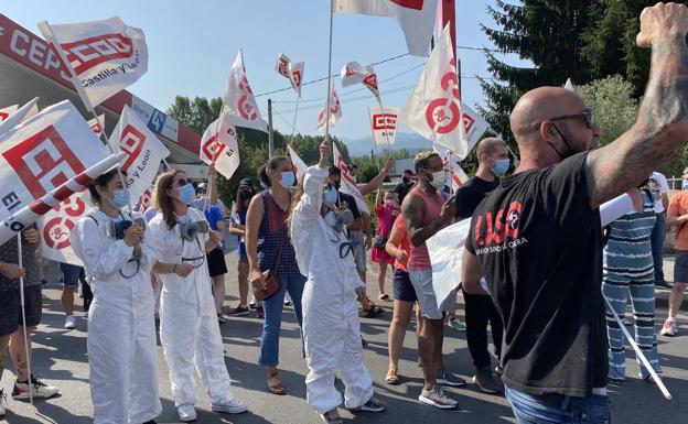 Protesta de los trabajadores de LM Windpower en Ponferrada./E. Jiménez