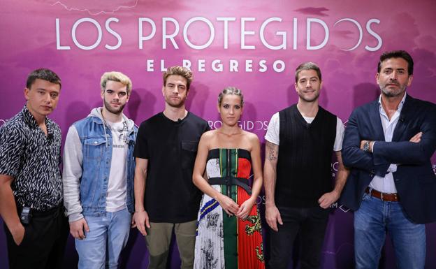 Javier Mendo, Daniel Avilés, Mario Marzo, Ana Fernández, Luis Fernández y Antonio Garrido, parte del reparto de 'Los protegidos: el regreso'./RC
